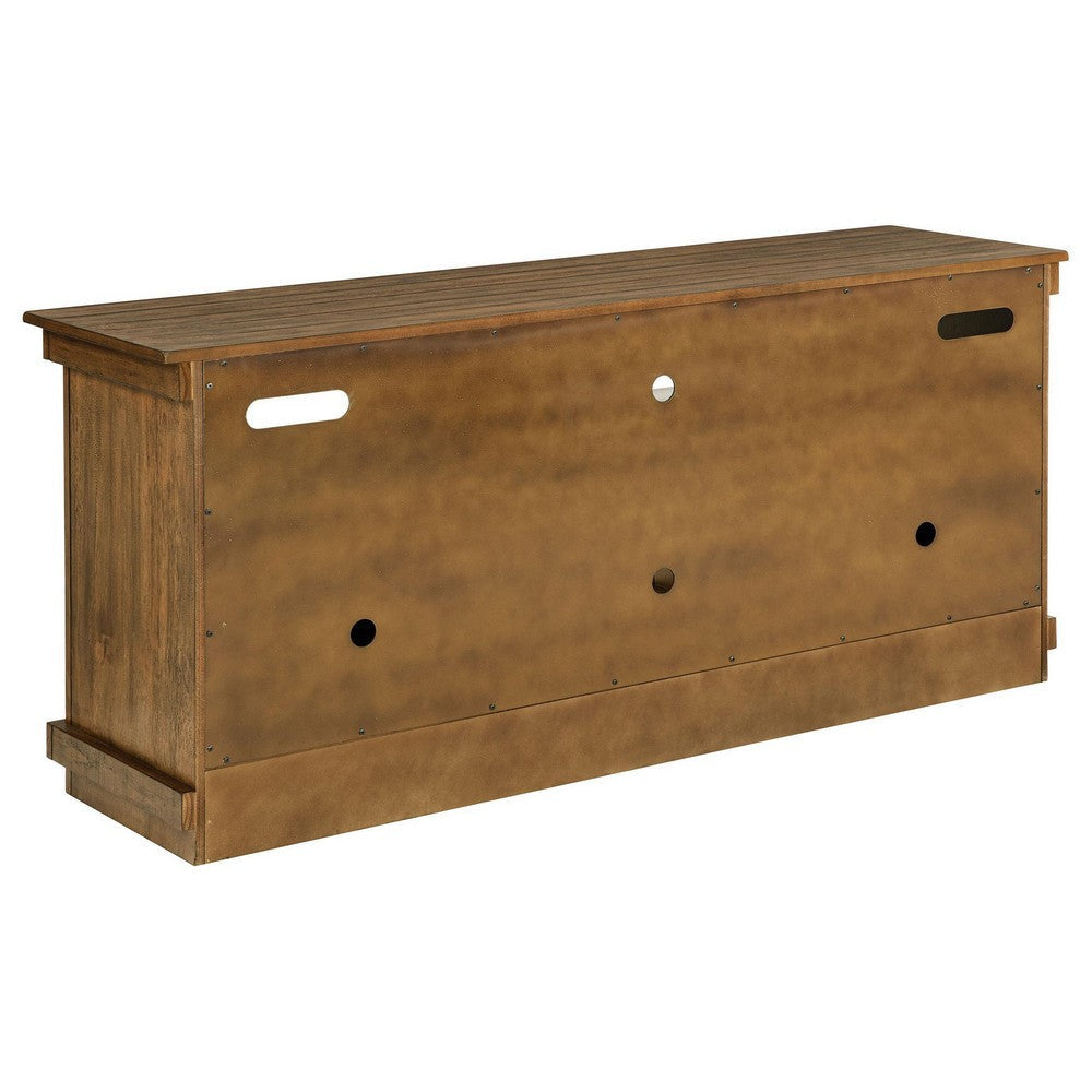 Ayne TV Stand Media Cabinet 2 Doors and 4 Shelves Brown Wood 60 Inch BM329094