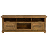 Ayne TV Stand Media Cabinet 2 Doors and 4 Shelves Brown Wood 70 Inch