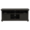 Ayne TV Stand Media Cabinet 2 Doors and 4 Shelves Black Wood 60 Inch