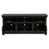 Ayne TV Stand Media Cabinet 2 Doors and 4 Shelves Black Wood 60 Inch