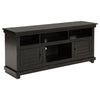 Ayne TV Stand Media Cabinet, 2 Doors and 4 Shelves, Black Wood 60 Inch