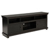 Ayne TV Stand Media Cabinet, 2 Doors and 4 Shelves, Black Wood 70 Inch