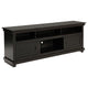 Ayne TV Stand Media Cabinet, 2 Doors and 4 Shelves, Black Wood 70 Inch