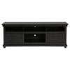 Ayne TV Stand Media Cabinet 2 Doors and 4 Shelves Black Wood 70 Inch