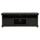 Ayne TV Stand Media Cabinet 2 Doors and 4 Shelves Black Wood 70 Inch