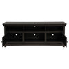 Ayne TV Stand Media Cabinet 2 Doors and 4 Shelves Black Wood 70 Inch