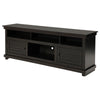 Ayne TV Stand Media Cabinet 2 Doors and 4 Shelves Black Wood 70 Inch