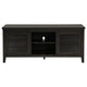 Coni TV Stand Media Cabinet 2 Door and Shelves Black Wood 60 Inch BM329098
