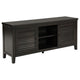 Coni TV Stand Media Cabinet, 2 Door and Shelves, Black Wood 60 Inch