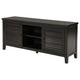 Coni TV Stand Media Cabinet 2 Door and Shelves Black Wood 60 Inch BM329098