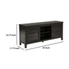 Coni TV Stand Media Cabinet 2 Door and Shelves Black Wood 60 Inch BM329098