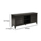 Coni TV Stand Media Cabinet 2 Door and Shelves Black Wood 60 Inch BM329098