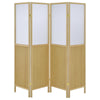 Matt 4 Panel Screen Room Divider Folding Natural Brown 70 Inch BM329100