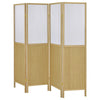 Matt 4 Panel Screen Room Divider Folding Natural Brown 70 Inch BM329100