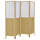 Matt 4 Panel Screen Room Divider, Folding Natural Brown, 70 Inch