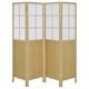 4 Panel Screen Room Divider, Foldable Design, Natural Brown 70 Inch