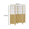 4 Panel Screen Room Divider, Foldable Design, Natural Brown 70 Inch