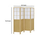 4 Panel Screen Room Divider, Foldable Design, Natural Brown 70 Inch