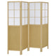 4 Panel Screen Room Divider, Foldable Design, Natural Brown 70 Inch