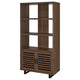 Doxx Bookcase Slatted Cabinet Black Open Frame Legs Walnut Brown BM329106