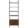 Wens 3pc Wall Mounted Bookcase Set Shelves 2 Drawers Walnut Brown BM329107