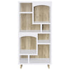 Aton Bookcase Multiple Shelves and Compartments Distressed White BM329110