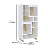 Aton Bookcase Multiple Shelves and Compartments Distressed White BM329110