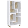 Aton Bookcase, Multiple Shelves and Compartments, Distressed White