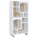 Aton Bookcase, Multiple Shelves and Compartments, Distressed White