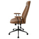 Anie Adjustable Desk Chair Rolling Base Brown Tufted Faux Leather BM329111