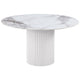 Cade Round Dining Table with Reeded Base White Sintered Stone 53 Inch BM329112