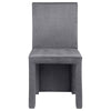 Orde Dining Side Chair Set of 2 Square Legs Panel Back Gray Velvet BM329120