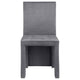 Orde Dining Side Chair Set of 2 Square Legs Panel Back Gray Velvet BM329120