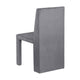 Orde Dining Side Chair Set of 2 Square Legs Panel Back Gray Velvet BM329120