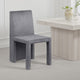 Orde Dining Side Chair Set of 2, Square Legs Panel Back, Gray Velvet