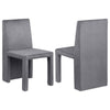 Orde Dining Side Chair Set of 2, Square Legs Panel Back, Gray Velvet