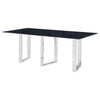 Eden Dining Table Metal Base Rectangular Gray Sintered Stone 79 Inch BM329121