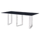 Eden Dining Table, Metal Base, Rectangular Gray Sintered Stone 79 Inch