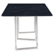 Eden Dining Table, Metal Base, Rectangular Gray Sintered Stone 79 Inch