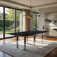Eden Dining Table, Metal Base, Rectangular Gray Sintered Stone 79 Inch