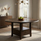 Tipa Round Dining Table with Drawer and Shelf, Dark Cocoa Wood 60 Inch