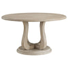 Eva Round Dining Table Pedestal Base White Washed Brown Wood 60 Inch BM329127