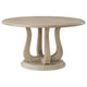 Eva Round Dining Table, Pedestal Base, White Washed Brown Wood 60 Inch