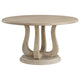 Eva Round Dining Table, Pedestal Base, White Washed Brown Wood 60 Inch