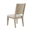 Eva Dining Side Chair Set of 2 Square Back White Wood Beige Fabric BM329128
