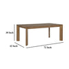Rune Dining Table Minimalist Rectangular Brown Hardwood 72 Inch BM329129