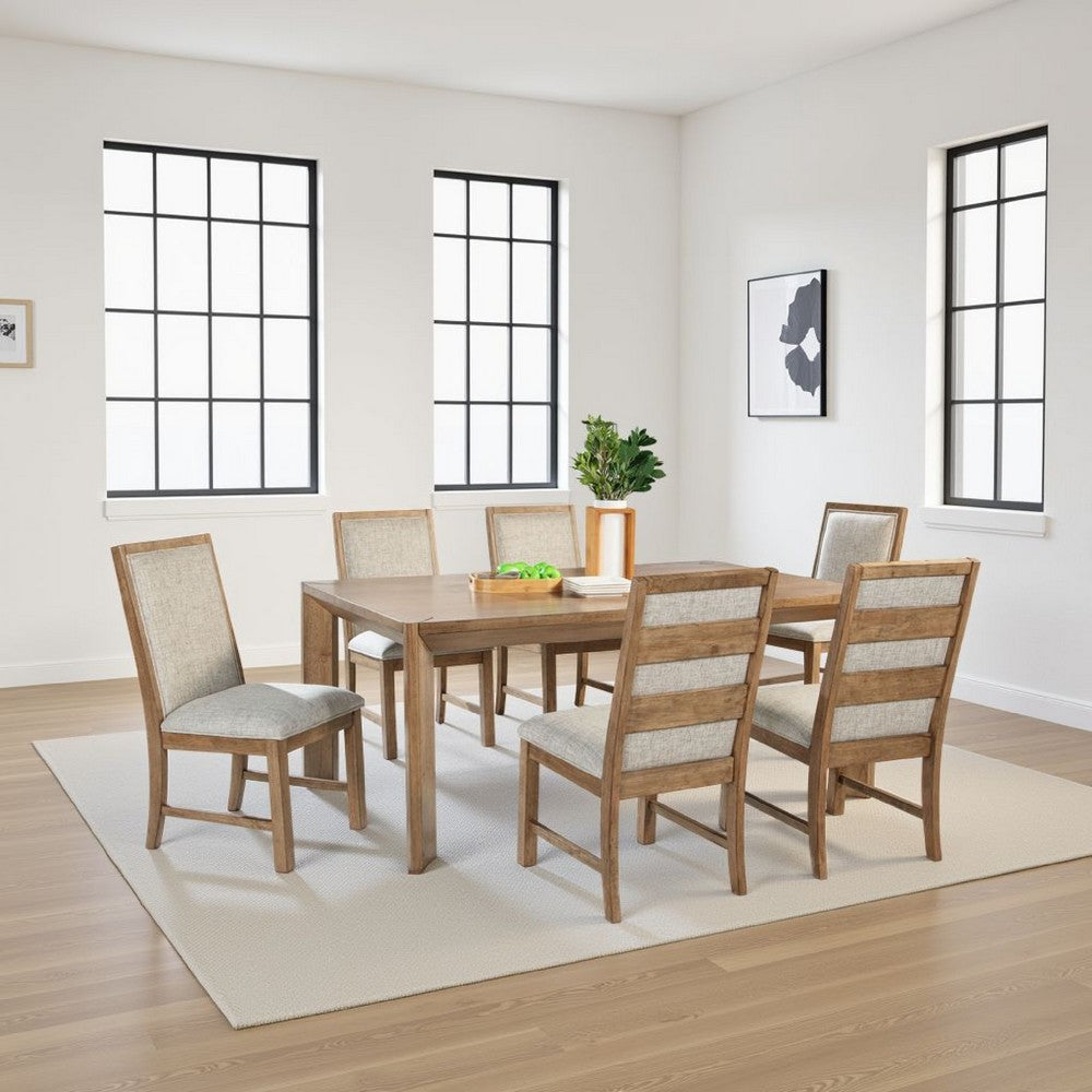 Rune Dining Table, Minimalist Rectangular Brown Hardwood 72 Inch