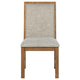 Rune Dining Side Chair Set of 2 Brown Asian Hardwood Beige Fabric BM329130