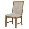Rune Dining Side Chair Set of 2 Brown Asian Hardwood Beige Fabric BM329130