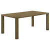 Givy Rectangular Dining Table with Round Post Legs, Brown Wood 71 Inch